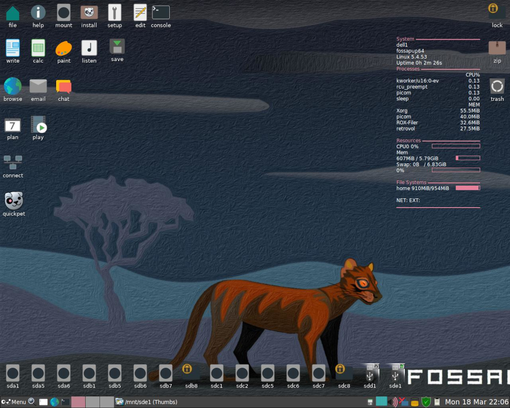 Default Puppy Desktop for FossaPup