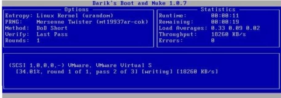 DBAN Wiping a HDD Disk